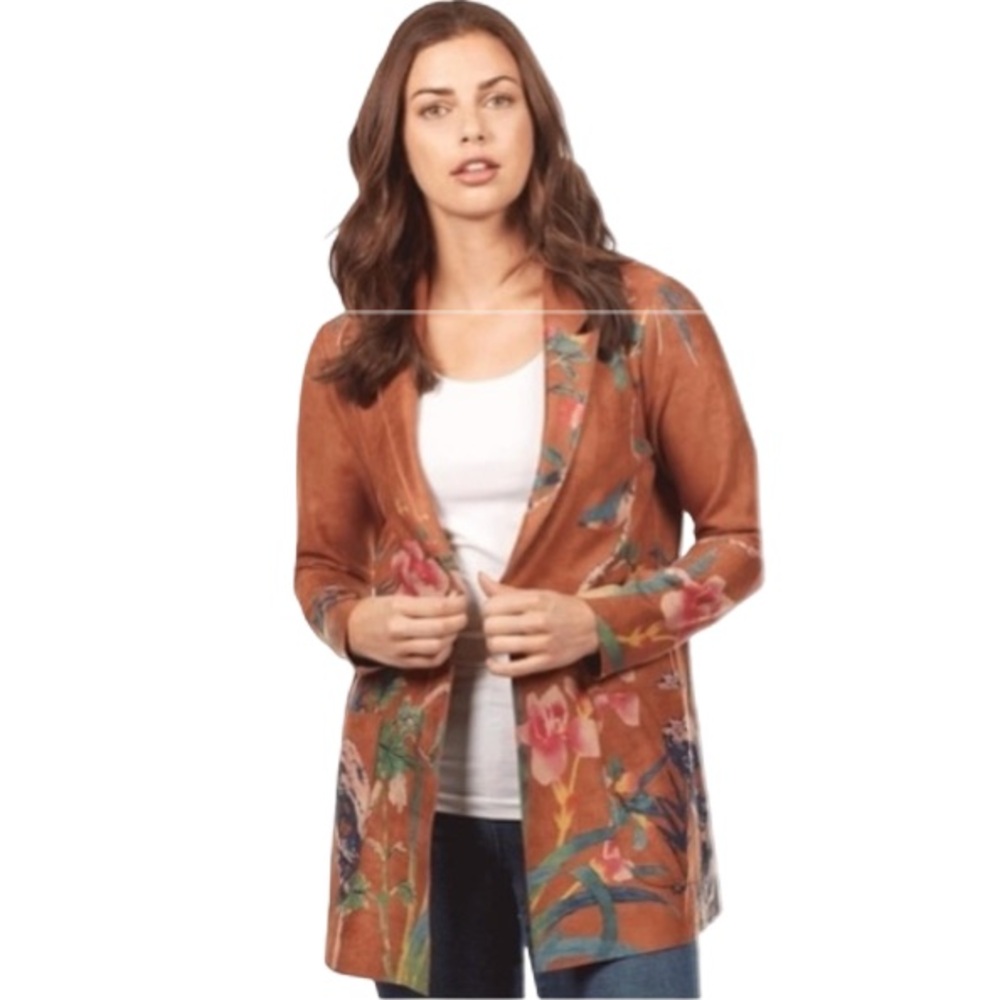 New FDJ Floral Suede Jacket